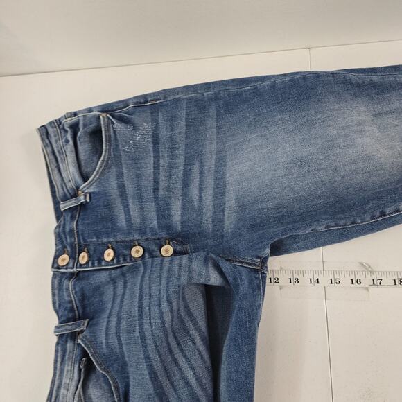 KanCan™ High Rise Ripped Cropped Jean button fly distressed 32 women 6368 skinny - Picture 8 of 11